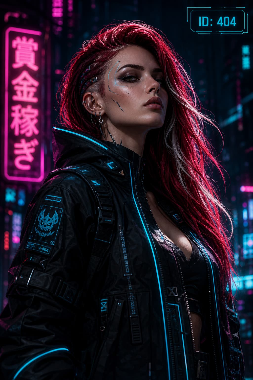cyberpunk character portrait