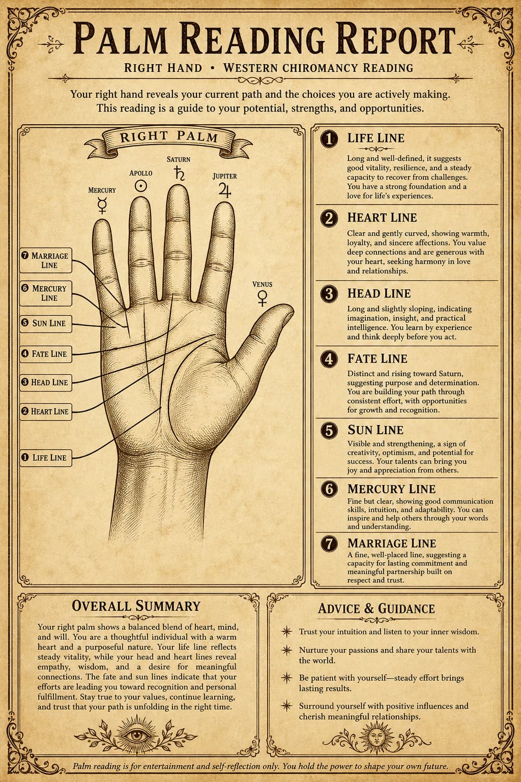 Palm Reading Report 示例