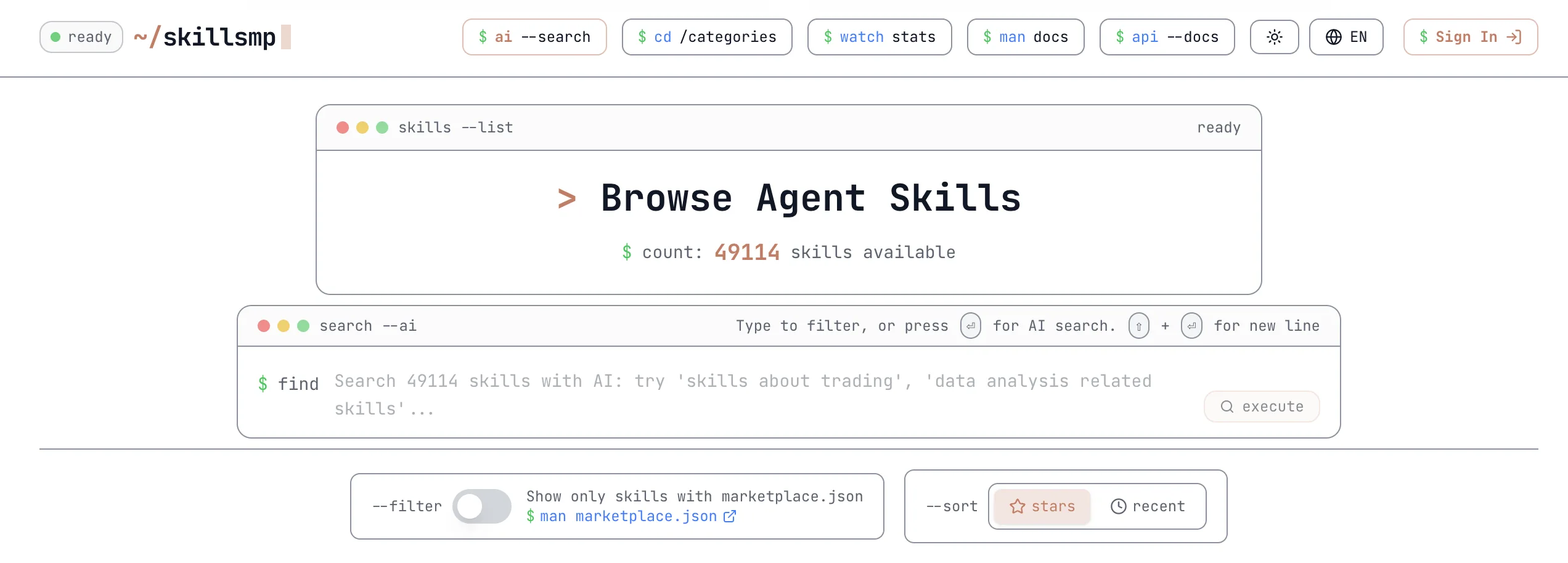 SkillsMP Homepage