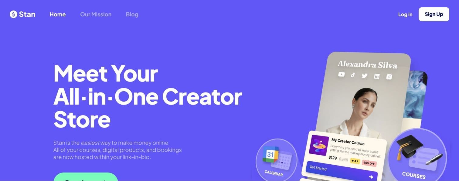 Stan 产品页:个人主页、课程和预约被放进同一间 Creator 商店