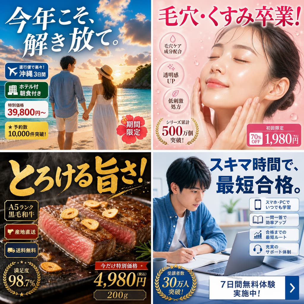 japanese ad banner grid